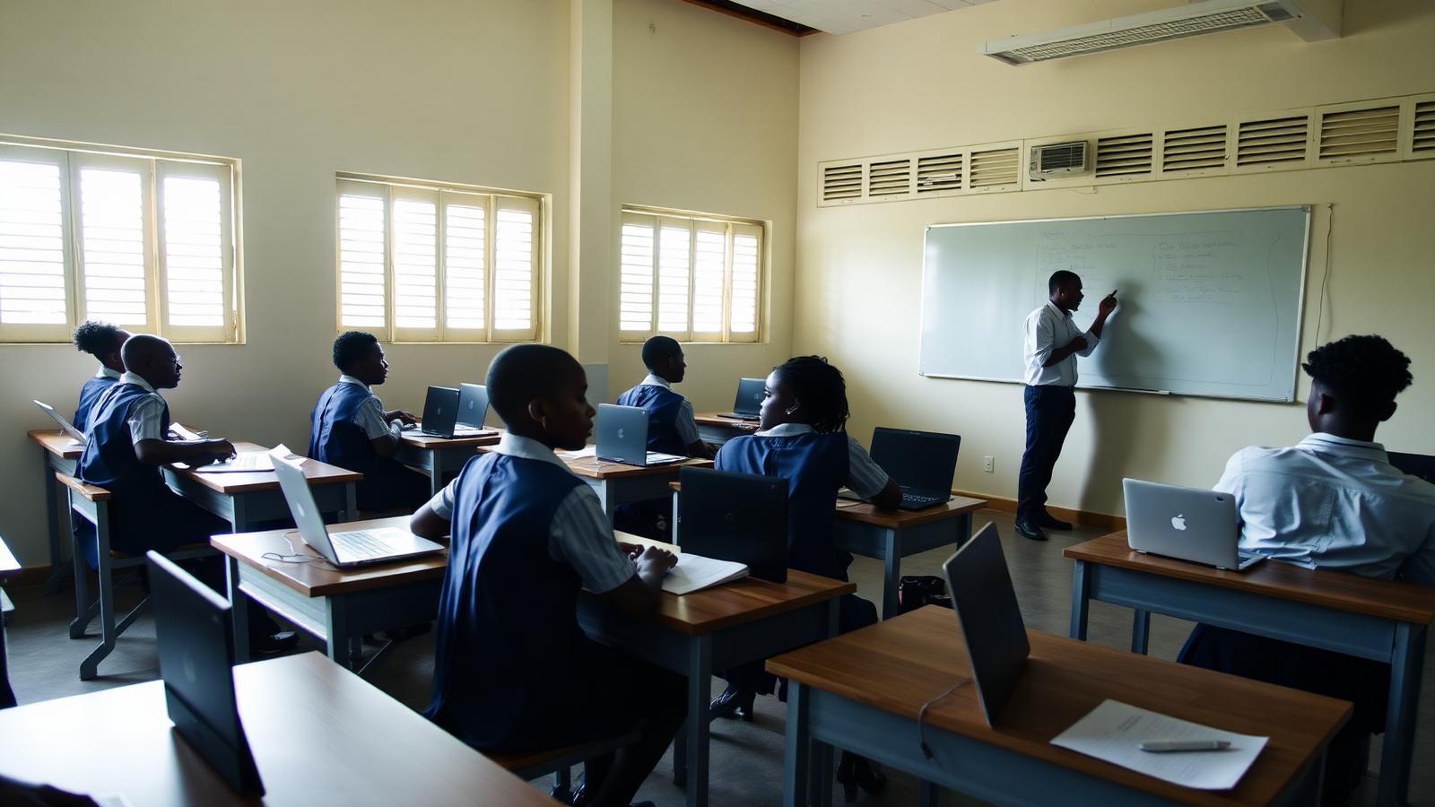 An editorial photograph representing education and community development in Jamaica.