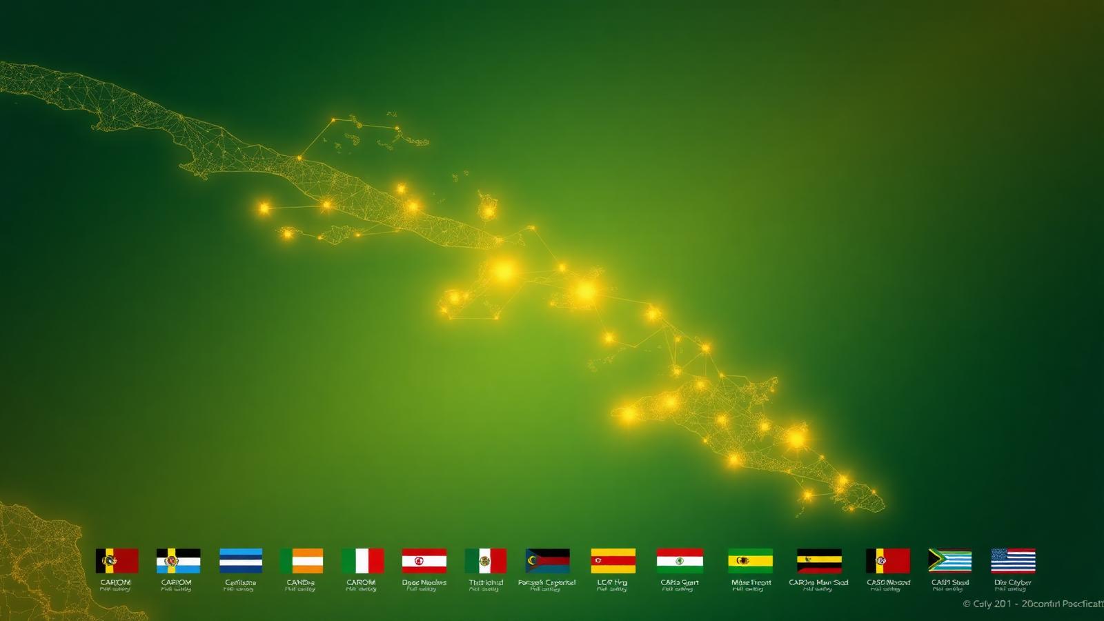 Aerial view of Caribbean islands representing regional cooperation.